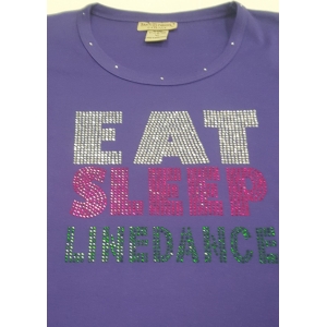 EAT SLEEP LINEDANCE Ladies Rhinestone Shirt